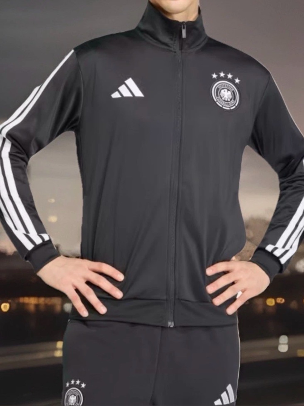Adidas Germany Soccer National Team Men’s DNA Track Full Zip Jacket Black L, XL